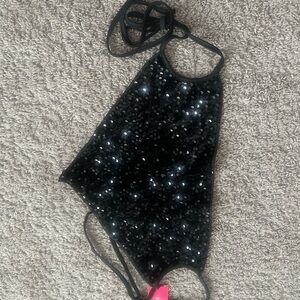 Brand New Black Sequin Halter Top.